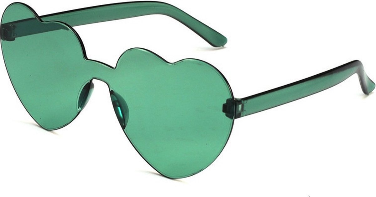 Festival Bril Hart - Groen | Kunststof / Plastic | Fashion Favorite